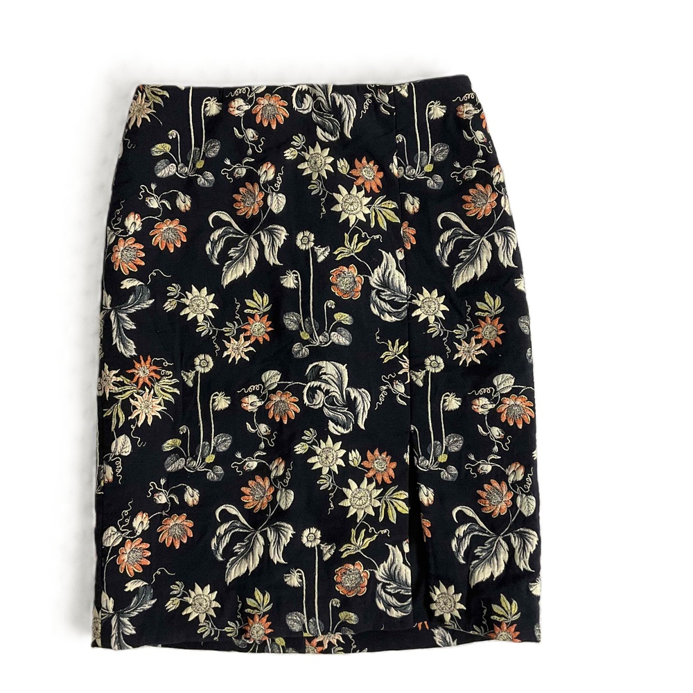Ann Taylor Printing Floral‎ Slit Knee-Length Casual Pencil Skirt 6